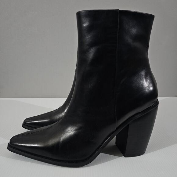 NEW Vince Camuto Allie Ankle Bootie Womens 10  Black Leather Western Block Heel - Picture 14 of 14